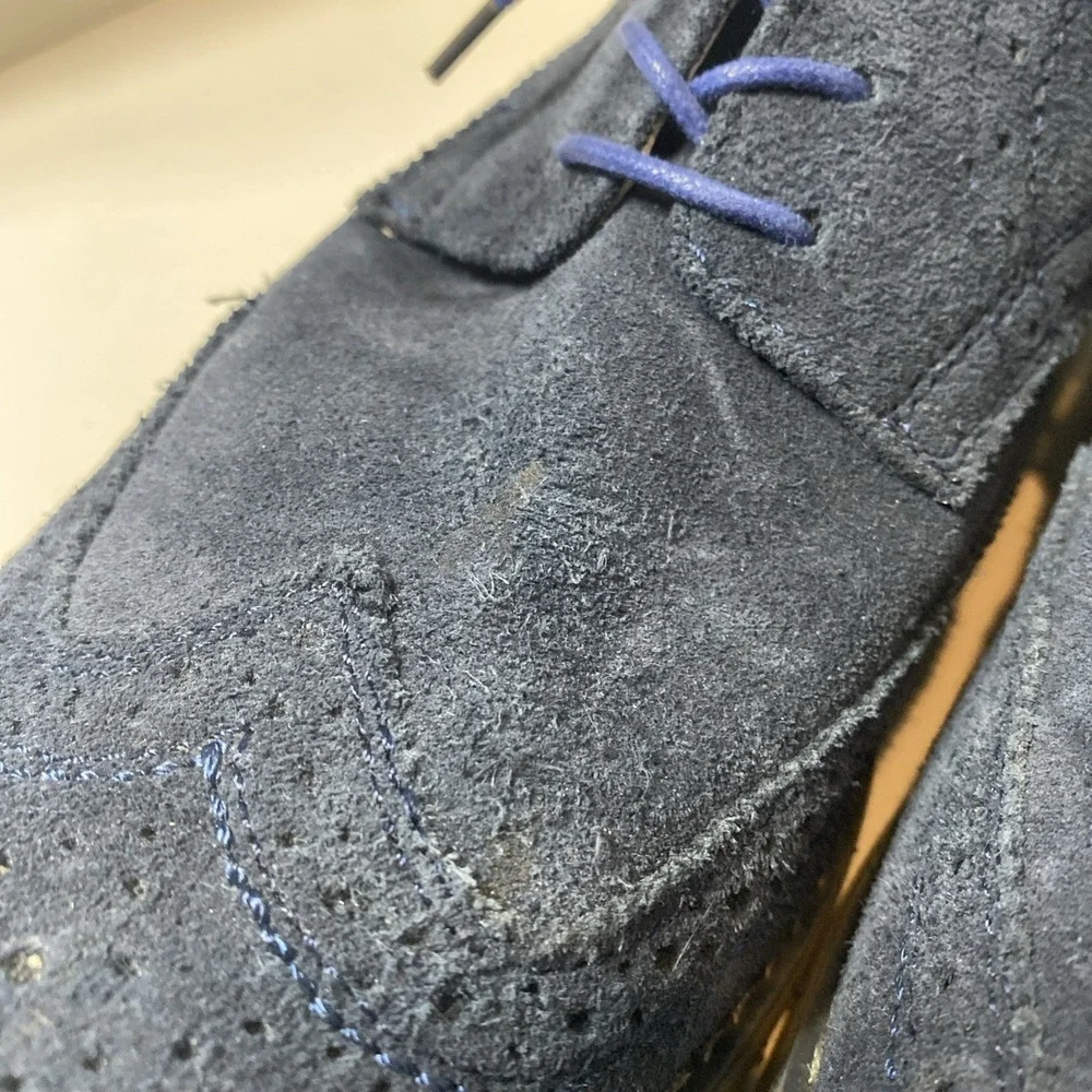 Express Wing Tip Oxford Shoes Chalk Suede Blue Soles Mens‎ 10.5